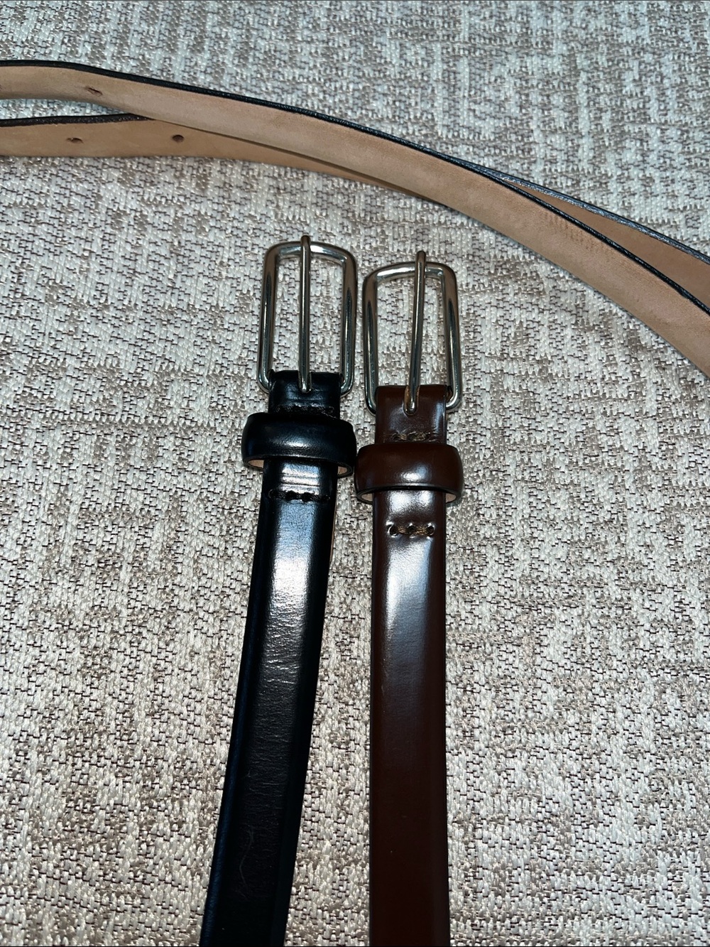 Set of 2 J.Crew skinny leather belts